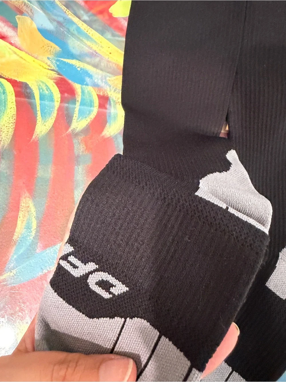 DFND Hybrid AX/RX Black Compression Athletic Socks with Gray Heel & Toe- 2 pairs